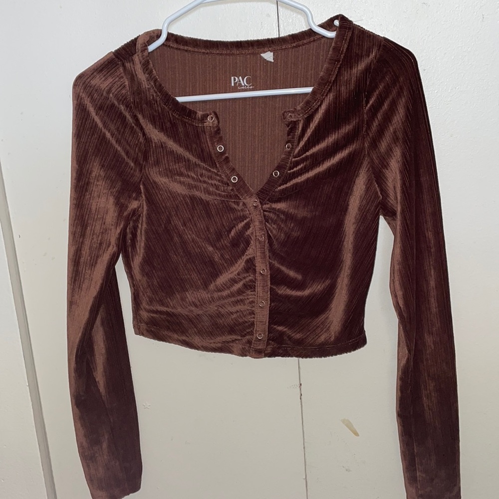 PacSun Brown Velvet Top